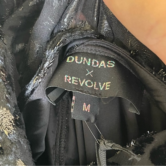 NEW! DUNDAS × REVOLVE Hendrix Midi Dress in Black cheetah print shimmer Size M - Picture 10 of 10